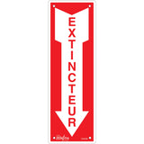 "Extincteur" Sign, 12" x 4", Aluminum, French with Pictogram
