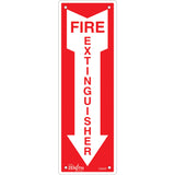 "Fire Extinguisher" Sign, 12" x 4", Aluminum, English with Pictogram