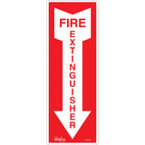 "Fire Extinguisher" Sign, 5" x 14", Vinyl, English with Pictogram