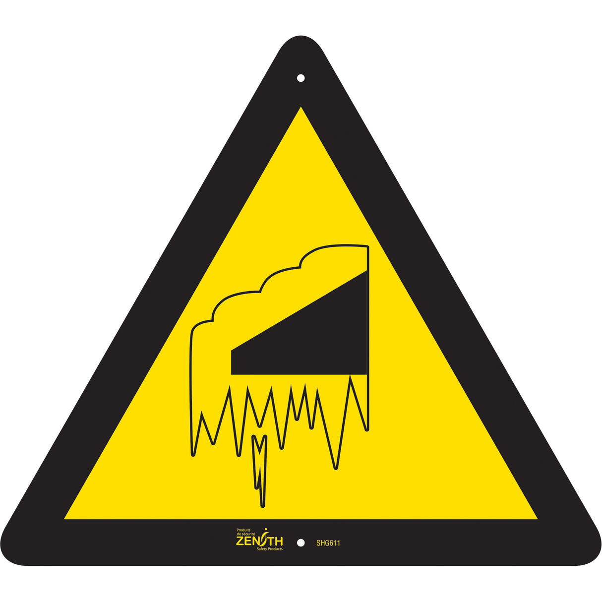 Falling Snow/Ice CSA Standard Safety Sign, 12" x 12", Aluminum, Pictogram