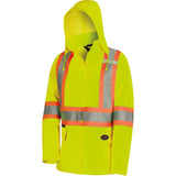 5628W The Rock Women's 300D  Quilted Safety Parka, Polyester/Polyurethane, High Visibility Lime-Yellow, 2X-Large