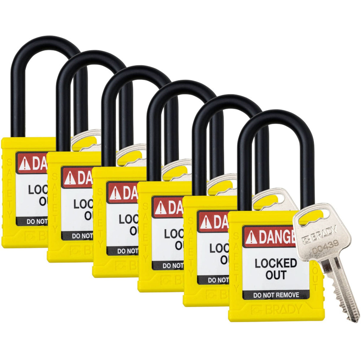 Standard Lockout Padlock, Safety Padlock, Keyed Alike, Nylon, 1-1/2" Width