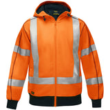 Bisley® X-Back Full Zip Hooded Sweatshirt with Sherpa Lining, 2X-Large, High Visibility Orange