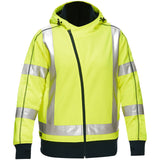 Bisley® X-Back Women's Contoured Full Zip Hooded Sweatshirt with Sherpa Lining, Small, High Visibility Lime-Yellow