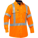 Bisley® X-Back Long Sleeve Work Shirt with X-Airflow™, Poly-Cotton, 2X-Large, High Visibility Orange