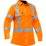 Bisley® X-Back Women's Long Sleeve Work Shirt with X-Airflow™, Poly-Cotton, X-Large, High Visibility Orange