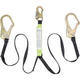 SA-64022-6 Shock Absorbing Lanyard, 6', Form Hook Center, Snap Hook Leg Ends, Polyester