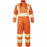 Fire-Resistant Coverall with High-Visibility Bands, Size 2X-Large, Orange