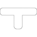 Durastripe Rounded X-TREME DuraT, T, 7" L x 4" W, White, Vinyl