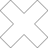 DuraStripe X-Treme X's, Cross, 6" L x 6" W, White, Vinyl