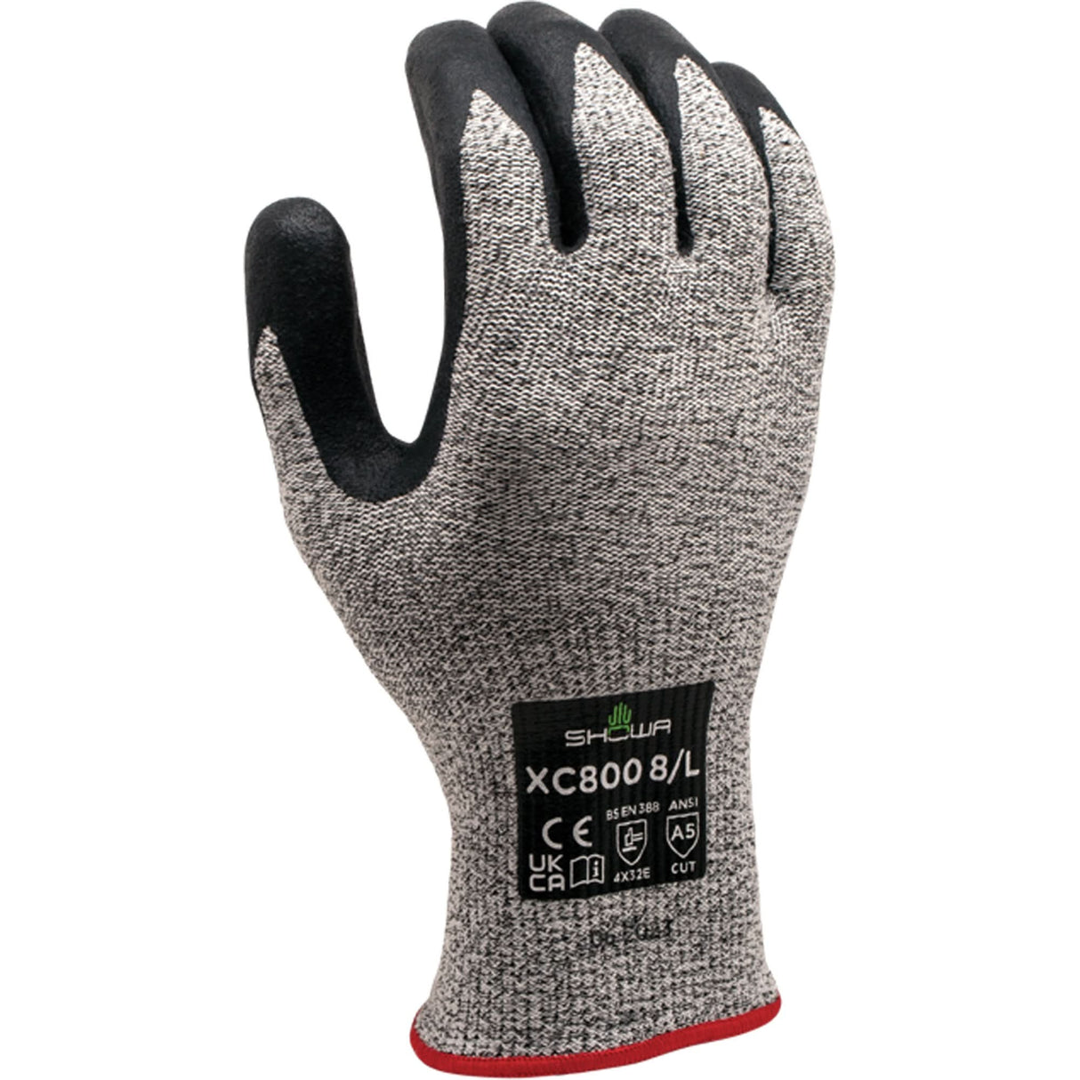 XC800 Cut-Resistant Gloves, Size 6/Small, 13 Gauge, Nitrile Coated, HPPE Shell, ASTM ANSI Level A5/EN 388 Level E