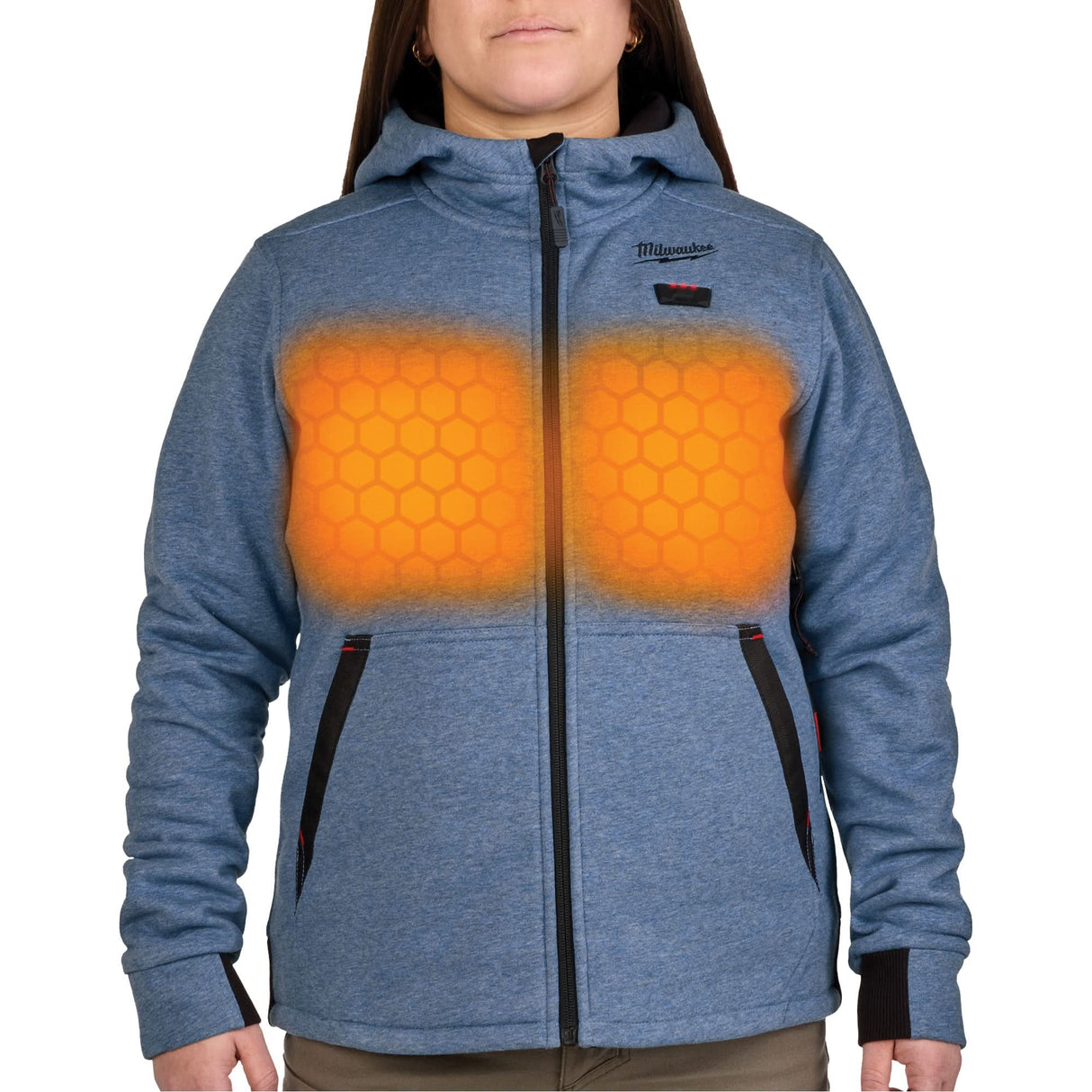 M12™ Heated Hoodie with Battery, Women's, X-Large, Blue, Poly-Cotton