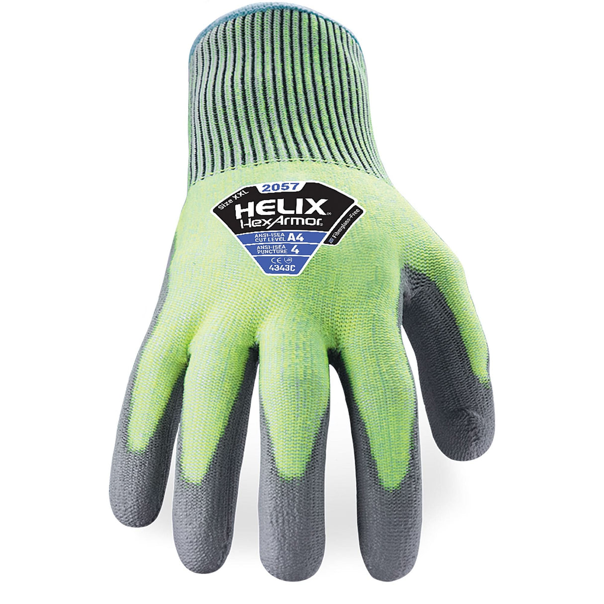 Helix® 2057 Abrasion- & Cut-Resistant Gloves, Size X-Large/10, 13 Gauge, Polyurethane Coated, HPPE Shell, ASTM ANSI Level A4/EN 388 Level C