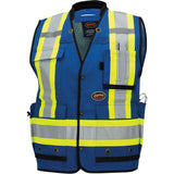 6681 High-Visibility Antimicrobial Mesh-Back Surveyor Vest, Royal Blue, X-Large, Polyester