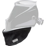 Split Leather Helmet Bib with Press Fit Seal, Black