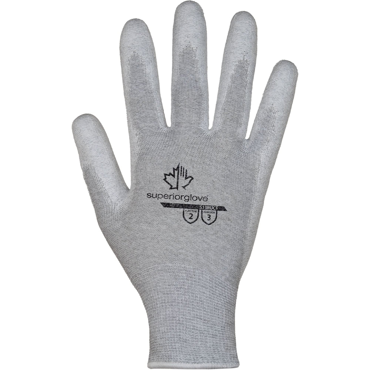 KnitActiv™ Electrostatic Dissipative Low-Linting White Gloves, 8, Polyurethane Coating, 13 Gauge, Nylon/Cotton Shell