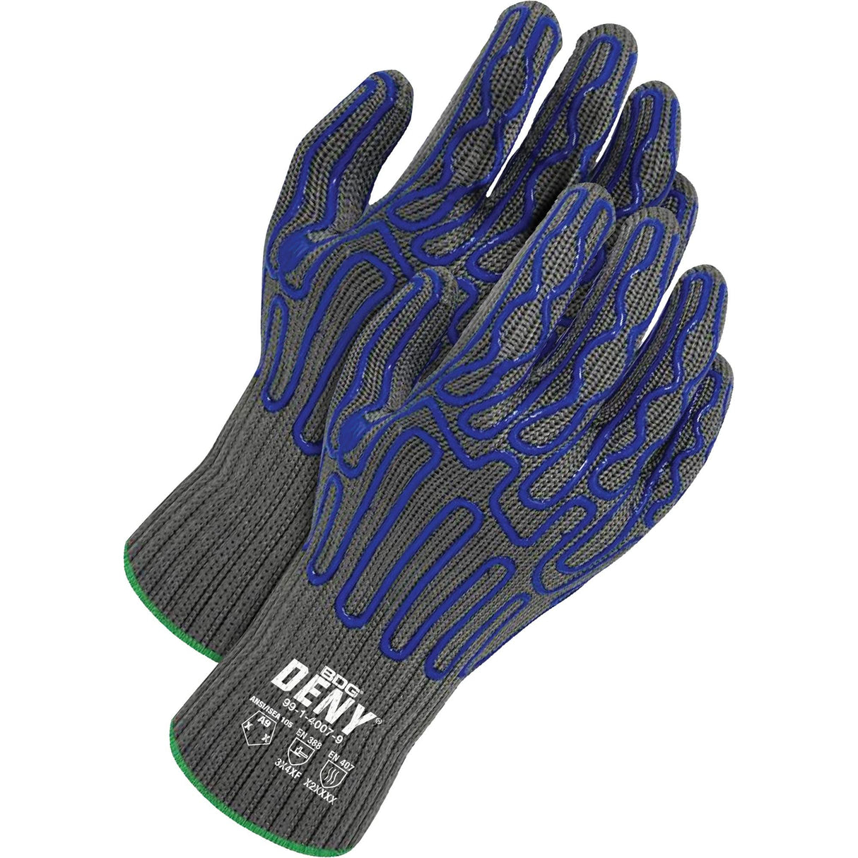 Deny® Coated Cut-Resistant Food Contact Gloves, Size 11, 7 Gauge, Silicone Coated, HPPE Shell, ASTM ANSI Level A9/EN 388 Level F