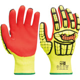 Cut and Impact-Resistant Gloves, 2X-Large, Synthetic Palm, Knit Wrist Cuff