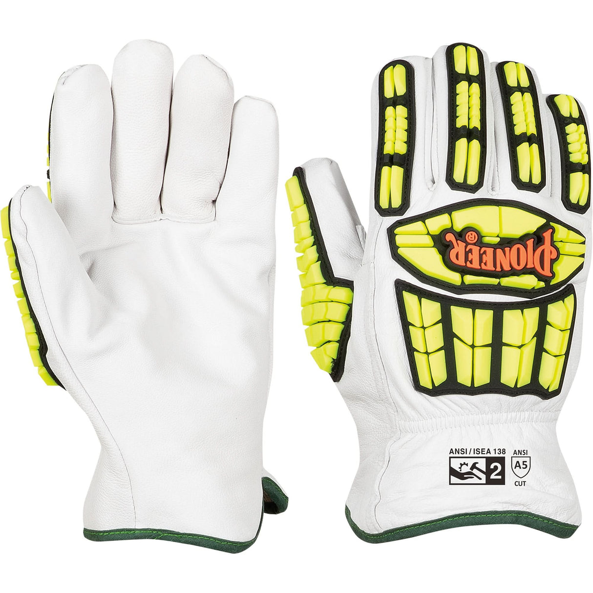 Cut and Impact-Resistant Gloves, X-Large, Goatskin Palm, Gauntlet Cuff