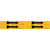 Arrow Pipe Marker, Self-Adhesive, 1-1/8" H x 7" W, Black on Yellow