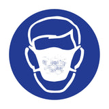 Right to Know Pictogram Labels - Dust Mask, Vinyl, Sheet, 1" L x 1-1/8" W
