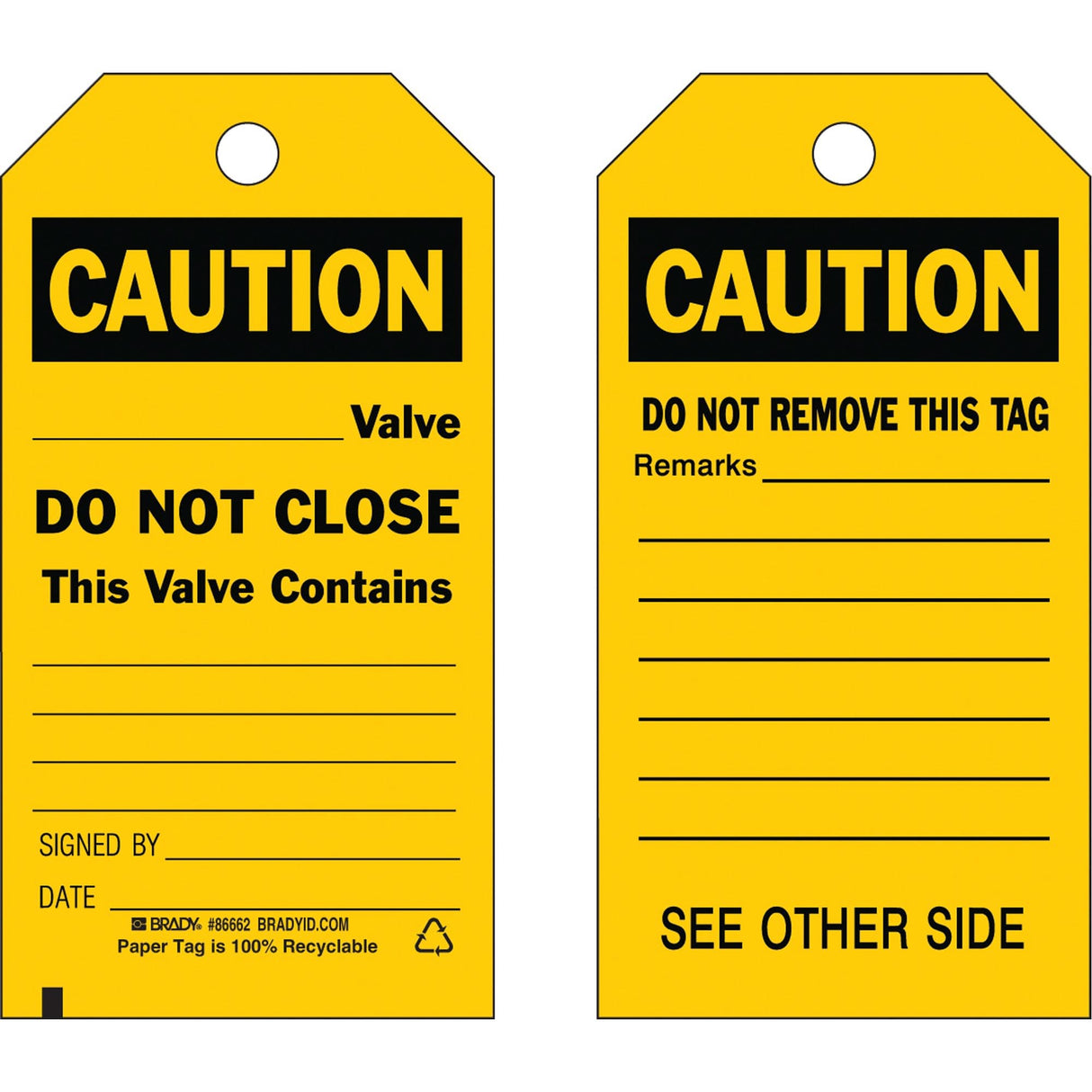 Safety Tags, Cardstock, 3" W x 5-3/4" H, English