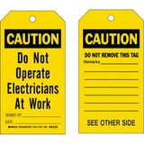 Safety Tags, Plastic, 3" W x 5-3/4" H, English