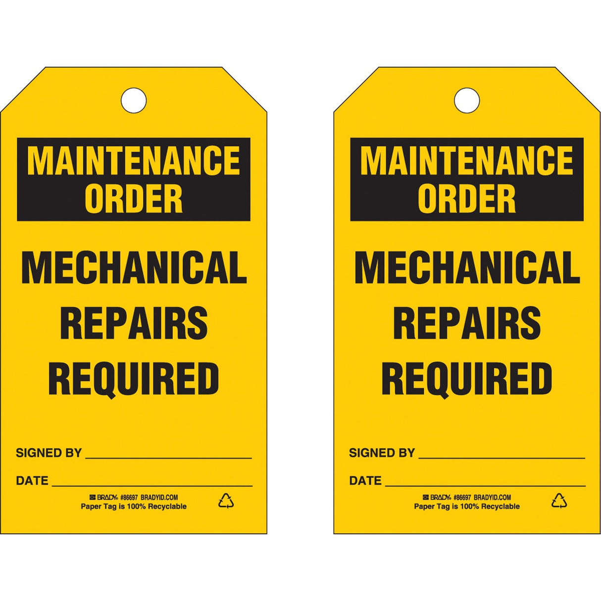 Safety Tags, Cardstock, 4" W x 7" H, English