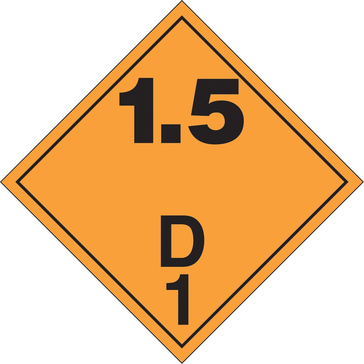 Explosive Materials TDG Placard, Plastic