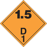 Explosive Materials TDG Placard, Plastic