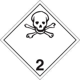 Toxic Gas TDG Placard, Aluminum