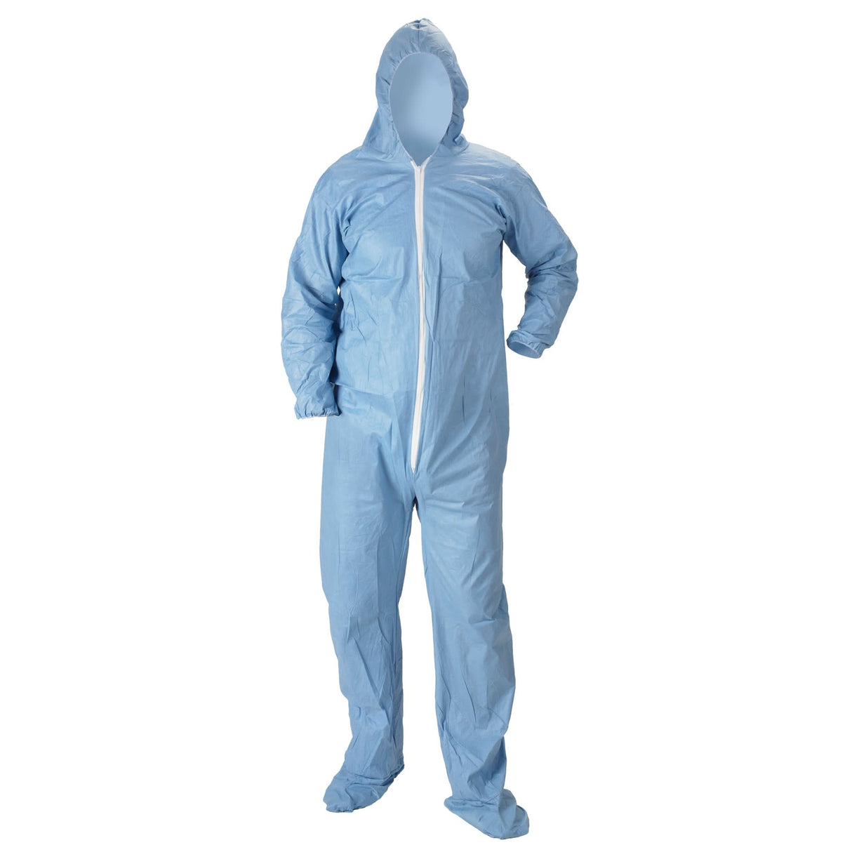 Pyrolon® Plus 2 FR Hooded Coveralls With Boots, Medium, Blue, FR Treated Fabric