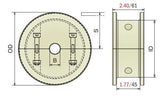 Split Idler Conveyor Wheel (Machined) Series 815/820 - 1" Bore