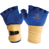 Fingerless Glove Liner with Wrist Restrainer, Size Large, Poly-Cotton Palm