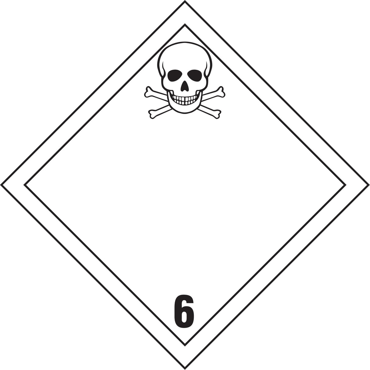 Poisonous Materials TDG Placard, Adhesive Vinyl