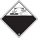 Corrosive Materials TDG Placard, Plastic