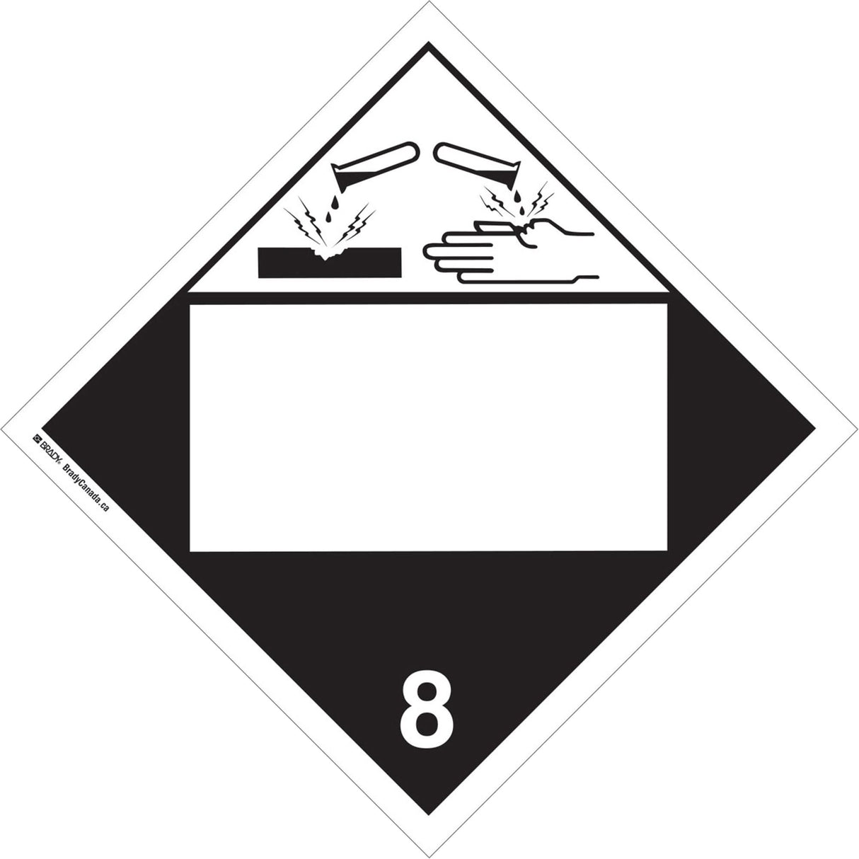 Corrosive Materials TDG Placard, Plastic