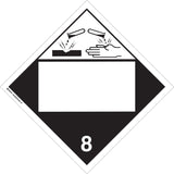 Corrosive Materials TDG Placard, Plastic
