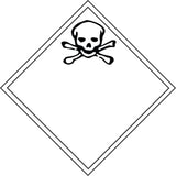 Toxic Gas TDG Placard, Adhesive Vinyl