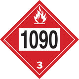 1090 Acetone Flammable Liquid TDG Placard, Plastic