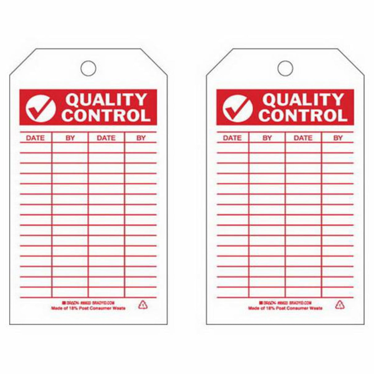 Material Control Tags, Polyester, 4" W x 7" H, English