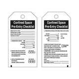 "Confined Space" Tags, Polyester, 3" W x 5-3/4" H, English