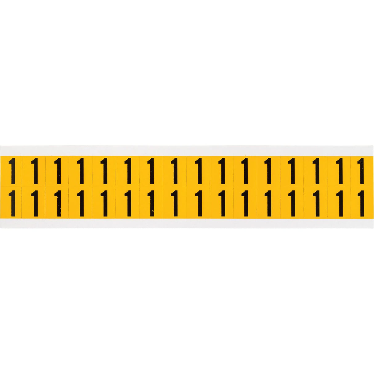 Individual Number and Letter Labels, 1, 5/8" H, Black on Yellow