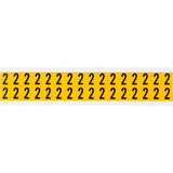Individual Number and Letter Labels, 2, 5/8" H, Black on Yellow
