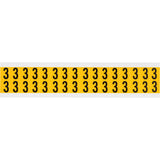 Individual Number and Letter Labels, 3, 5/8" H, Black on Yellow