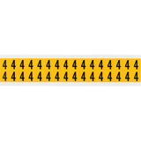 Individual Number and Letter Labels, 4, 5/8" H, Black on Yellow