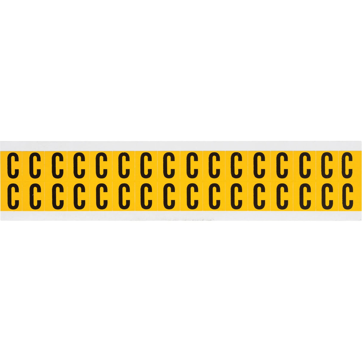 Individual Number and Letter Labels, C, 5/8" H, Black on Yellow