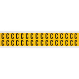 Individual Number and Letter Labels, C, 5/8" H, Black on Yellow
