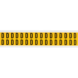 Individual Number and Letter Labels, D, 5/8" H, Black on Yellow