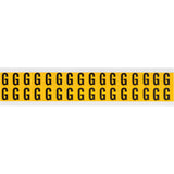 Individual Number and Letter Labels, G, 5/8" H, Black on Yellow
